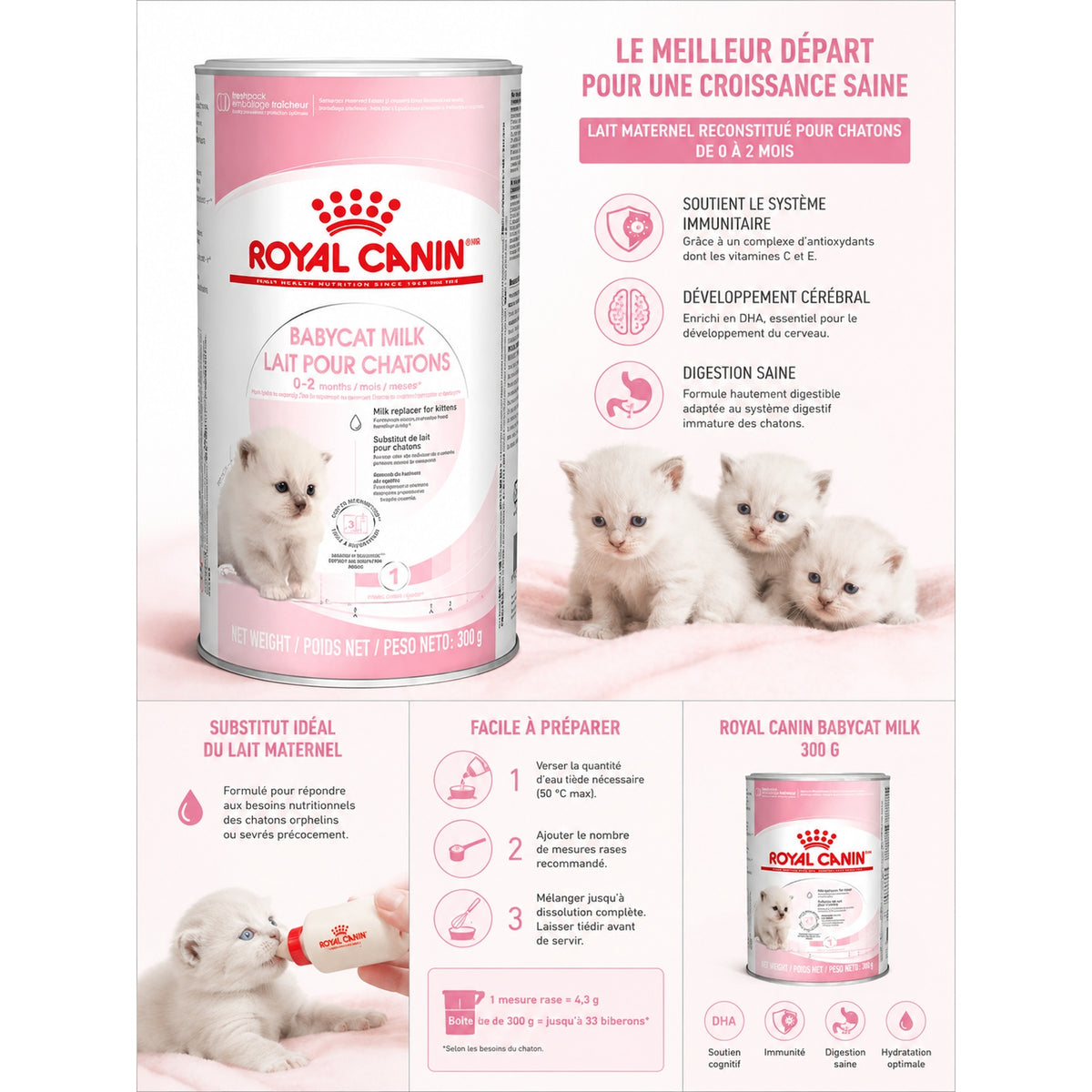 Royal Canin Babycat Milk – Lait de Remplacement pour Chaton (300 g)